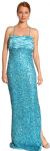 Satin Bust Sequined Long Formal Dress with Exquisite Back in Blue/Silver